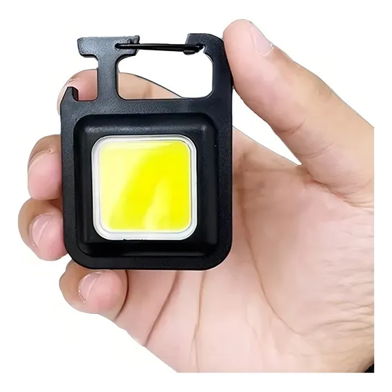 Chaveiro Lanterna Led Cob Mosquetão Recarregável Usb Camping Foto 1