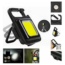 Chaveiro Lanterna Led Cob Mosquetão Recarregável Usb Camping Foto mini 4