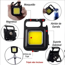 Chaveiro Lanterna Led Cob Mosquetão Recarregável Usb Camping Foto mini 2