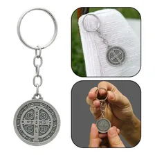 Chaveiro Medalha De São Bento Metal Prateado Foto mini 1