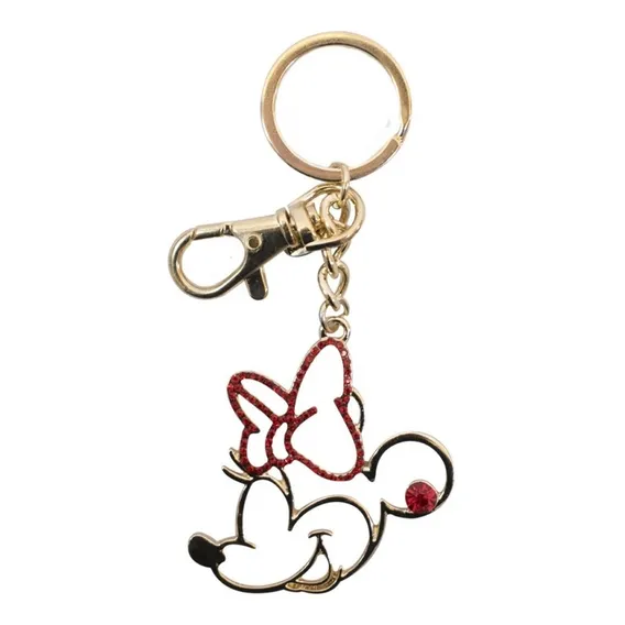 Chaveiro Minnie Dourado Laço Vermelho - Disney Foto 1