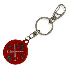 Chaveiro Ogum Vermelho Espada Em Resina 13 Cm Proteção E Foto mini 1