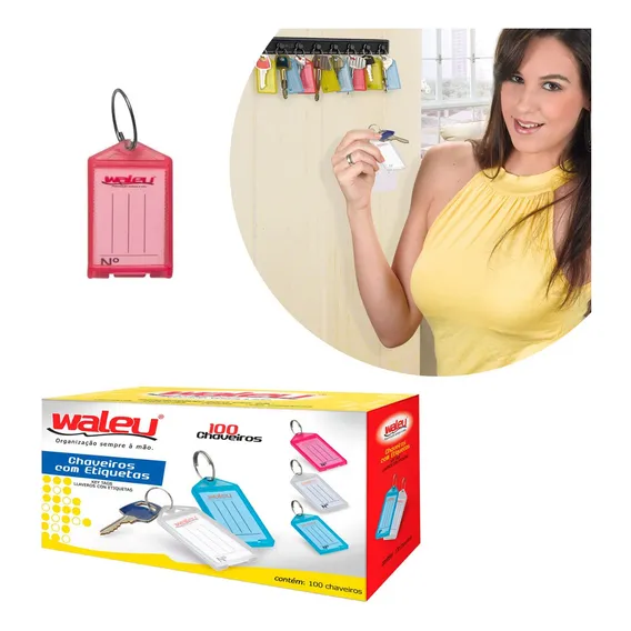 Chaveiro Organizador De Chaves C/ 100 Maxcril Waleu Vermelho Foto 1