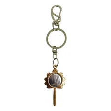 Chaveiro Oxum Abebê Luxo Espelho Dourado 14 Cm Metal Foto  mini 1