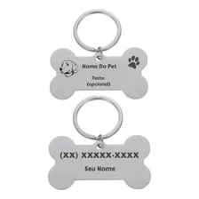 Chaveiro Pet Placa De Inox Identificação Personalizada Luxo Foto mini 1