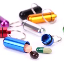 Chaveiro Porta Comprimidos A Prova D'água Capsula Aluminio Foto mini 4
