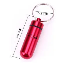 Chaveiro Porta Comprimidos A Prova D'água Capsula Aluminio Foto mini 3