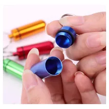 Chaveiro Porta Comprimidos A Prova D'água Capsula Aluminio Foto mini 2