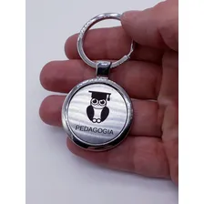 Chaveiro Profissão Pedagogia Circulo De Metal Foto mini 3