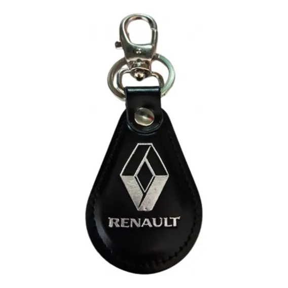 Chaveiro Renault Couro Preto Foto 1