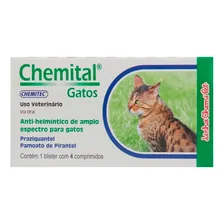 Chemital Gatos 4 Comprimidos - Vermifugo Foto mini 3