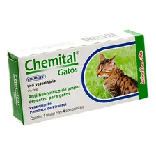 Chemital Gatos 4 Comprimidos - Vermifugo Foto mini 1