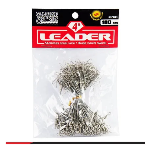Chicote Leader Nickel Hook Snap Ms Nº4 (10,20cm) - 100 Peças Foto 1