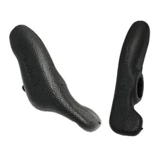 Chifre Bar End Emborrachado Ergonômico Elleven Guidão Bike Cor Cinza e Preto Foto mini 2