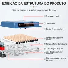 Chocadeira Automática 100 Ovos Rolagem Com Ovoscópio 220v Chocadeira Elétrica Incubadora Fonte De Alimentação Dupla Foto mini  2