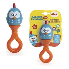 Chocalho E Mordedor Galinha Pintadinha - Elka 1053 Cor Laranja e Azul Foto mini  3