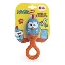 Chocalho E Mordedor Galinha Pintadinha - Elka 1053 Cor Laranja e Azul Foto  mini 1