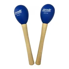 Chocalho Par Maracas Azul Medium Cabo Madeira Torelli Tm020 Foto  mini 1