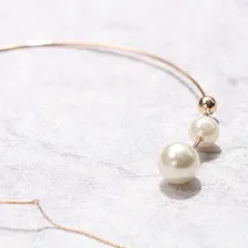 Chocker Colar Dourado Liso Pérolas Minimalista E Sofisticado Foto mini 4