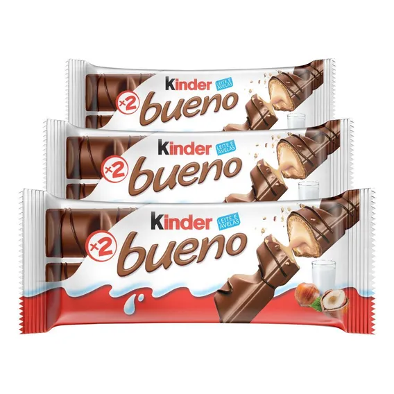 Chocolate, 3 Pacotes De 43g Kinder Bueno Foto 1
