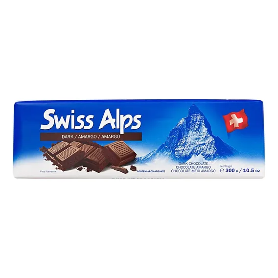 Chocolate Amargo Swiss Alps Dark 300g Importado Suíça Foto 1