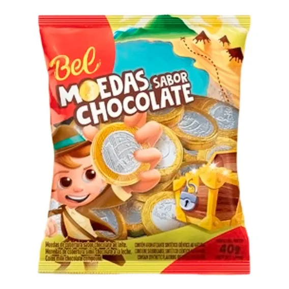 Chocolate Bel Moedas Sabor Chocolate 40g Foto 1
