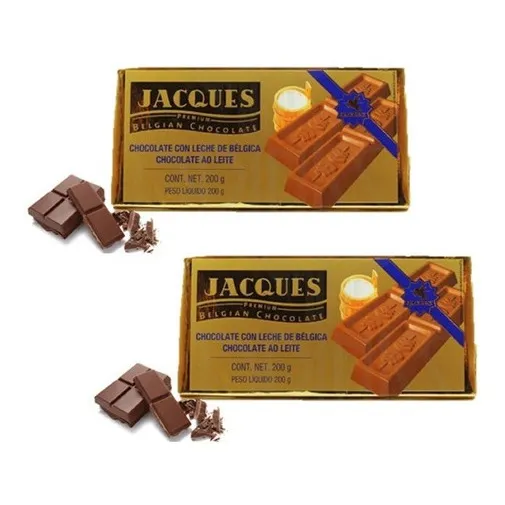 Chocolate Belga Jacques Ao Leite 2 Barras 200g Foto 1