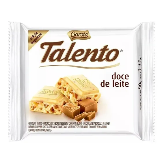 Chocolate Branco Talento Doce De Leite 90gr C/12un - Garoto Foto 1