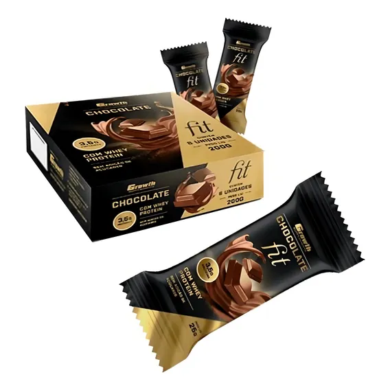 Chocolate Fit Growth Com Whey Protein Saudável Sem Açúcar Foto 1