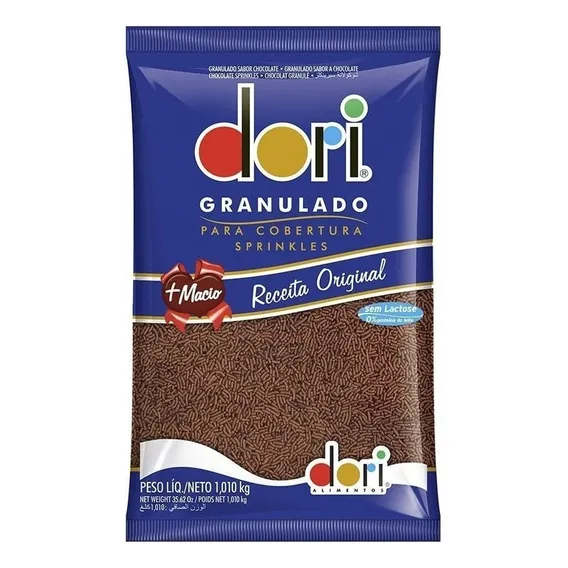 Chocolate Granulado Macio Confeito Doce Bolo Dori 1kg Foto 1