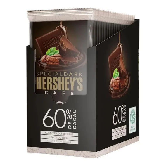 Chocolate Hersheys 60% Cacau, Café, Caixa Com 12 Barras 85g Foto 1