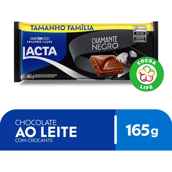 Chocolate Lacta Diamante Negro 165g Foto 1