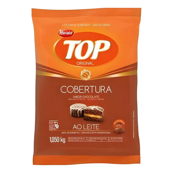 Chocolate Top Harald Gotas Ao Leite Cobertura 1,050kg Foto 1