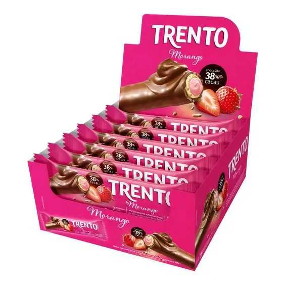 Chocolate Trento Morango 16x32g - Peccin Foto 1