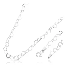 Choker colar corrente gargantilha coração prata 925 45 cm cor prateado Foto mini 1