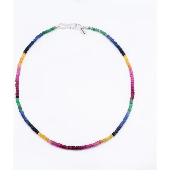 Choker Rainbow Pedras Preciosas Esmeraldas Rubi E Safiras Foto 1