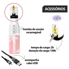 Chopeira Eletrônica Portátil Recarregável 110/220v Compacta Cor Verde Foto mini 4