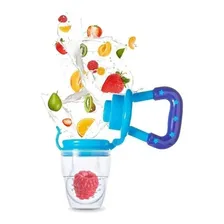 Chupeta Alimentadora Mordedor Frutas Bebê Bico Silicone Rosa Foto mini  2