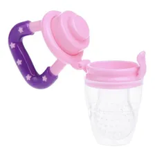 Chupeta Alimentadora Mordedor Frutas Bebê Bico Silicone Rosa Foto mini 4