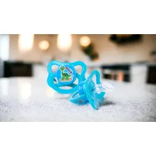 Chupeta Assimétrica Bebe Bico Silicone Ortodontica + 6m Cefisa Dino Azul Foto mini 3