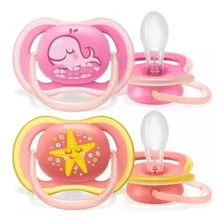 Chupeta Avent Ultra Air Dupla- Rosa Decorada-6-18m Foto mini 1