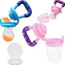 Chupeta Mordedora Frutas Alimentar Bebê Bico Silicone Foto  mini 1