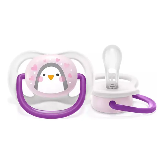 Chupeta Philips Avent Ultra Air 0 a 6 Meses Rosa Pinguim Foto 1