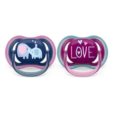 Chupeta Philips Avent Ultra Air Menina Love Rosa Azul +18 Meses Foto mini 4