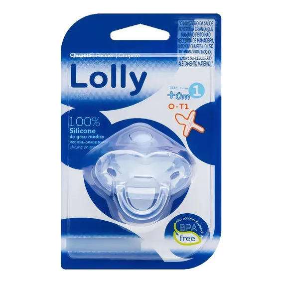 Chupeta Silicone Lolly Transparente (0 6 ) Meses Foto 1