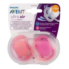 Chupeta Ultra Air Avent Dupla Lisa 6-18m Menina Foto mini 2