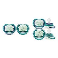 Chupeta Ultra Air Noturna 6-18m Azul/verde - Dupla - Philips Foto mini 2