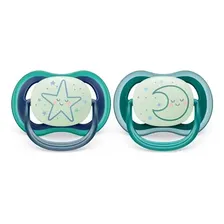 Chupeta Ultra Air Noturna 6-18m Azul/verde - Dupla - Philips Foto mini 3