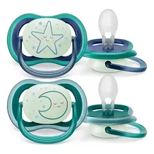 Chupeta Ultra Air Noturna 6-18m Azul/verde - Dupla - Philips Foto mini 1