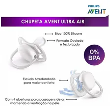 Chupeta Ultra Air Unitária Azul 0 - 6 Meses Philips Avent Foto mini 4